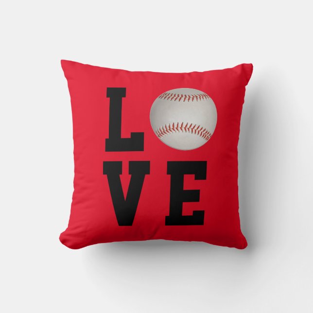 Coussin Amour de base-ball personnalisable (Recto)