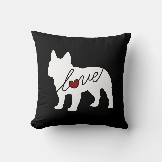 Coussin Amour de bouledogue français (Recto)