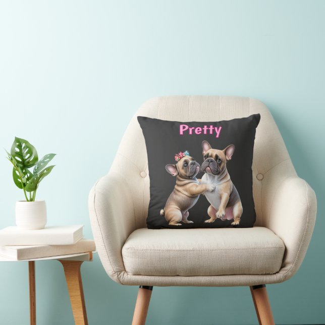 Coussin Amour de Bouledogue Français  Bouledogue Français (Chaise)