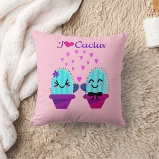Coussin amour de cactus mignon