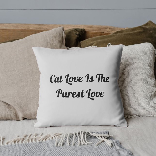 Coussin Amour de chat le plus pur Personnaliser Mignon Drô (Créateur téléchargé)
