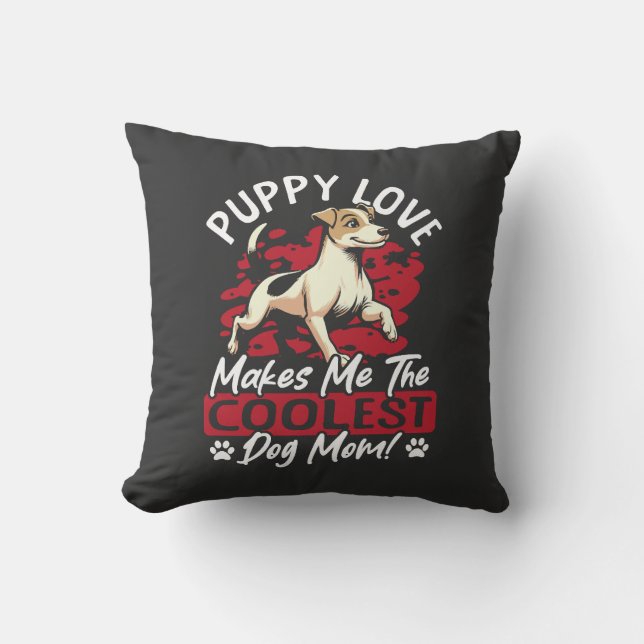 Coussin Amour de chiot la plus cool maman chien ! Ma mère  (Recto)