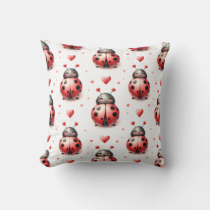 Coussin Amour de coccinelle (personnalisé)