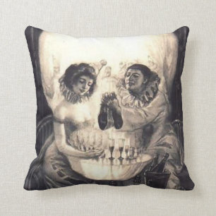 Coussin Amour de crâne, illusion optique 20" carreau carr