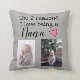 Coussin amour de deux raisons i étant Nana personnalisée