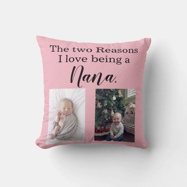 Coussin amour de deux raisons i étant Nana personnalisée (Recto)
