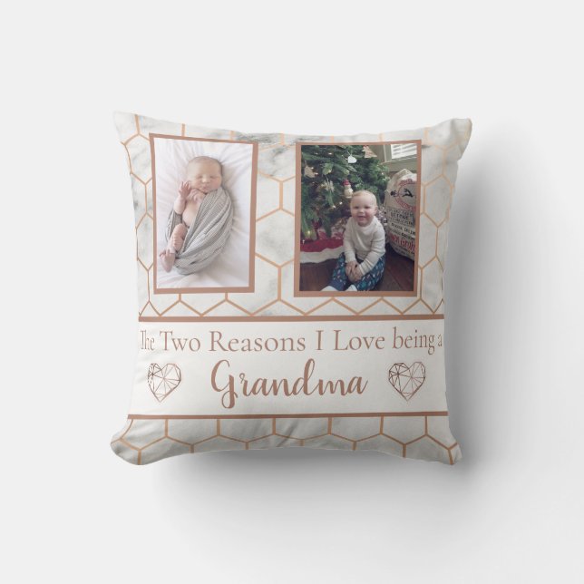 Coussin amour de deux raisons i étant une grand-maman (Recto)