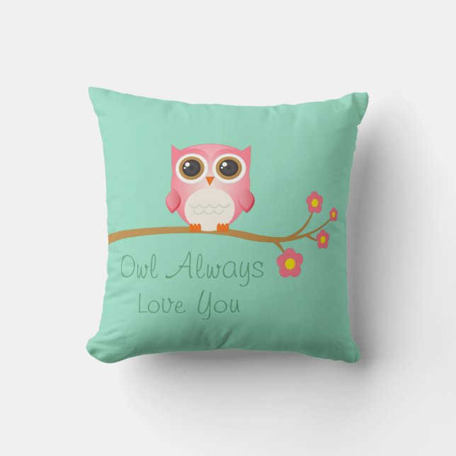 Coussin Amour de hibou toujours vous dentelez le hibou sur (Recto)