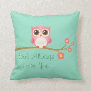 Coussin Amour de hibou toujours vous dentelez le hibou sur