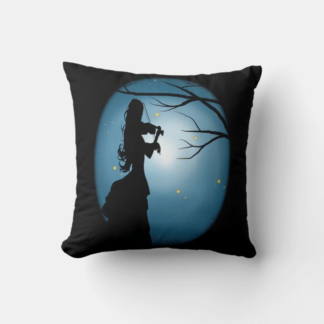 Coussin Amour de la musique, dame jouant du violon (Recto)