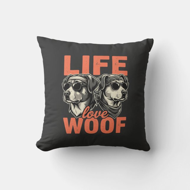 Coussin Amour de la vie Amour de chien (Recto)