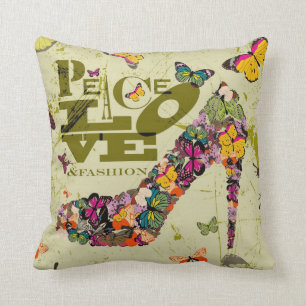 Coussin Amour de paix et mode, xo PJ.