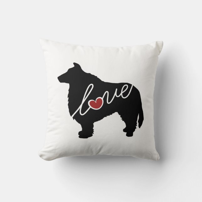 Coussin Amour de Sheltie (chien de berger de Shetland) (Recto)