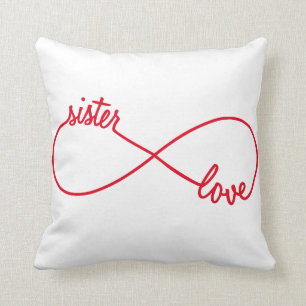 Coussin Amour de soeur, signe d'infini