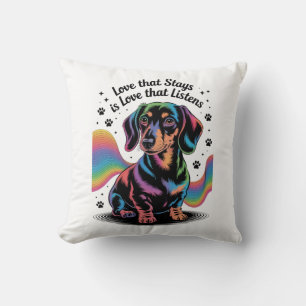 Coussin Amour de teckel qui reste est amour qui écoute