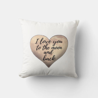 Coussin Amour de toi jusqu'à la lune et retour Couple Clai