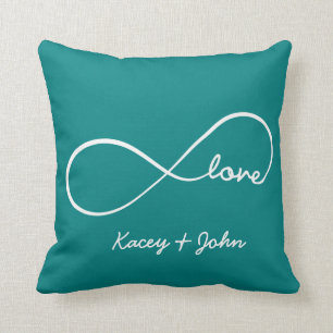 Coussin Amour d'infini - bleu turquoise