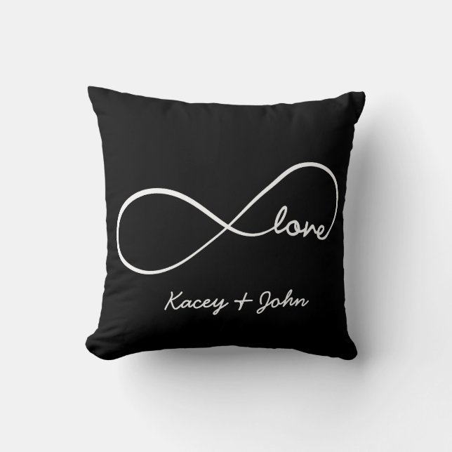 Coussin Amour d'infini - noir et blanc (Recto)