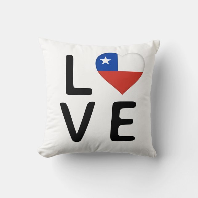 Coussin Amour - Drapeau Chili (Recto)