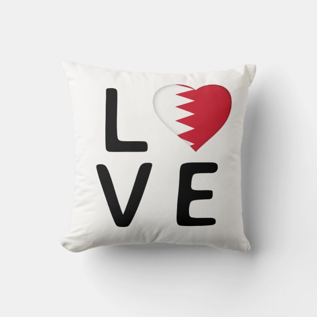 Coussin Amour - Drapeau de Bahreïn (Recto)
