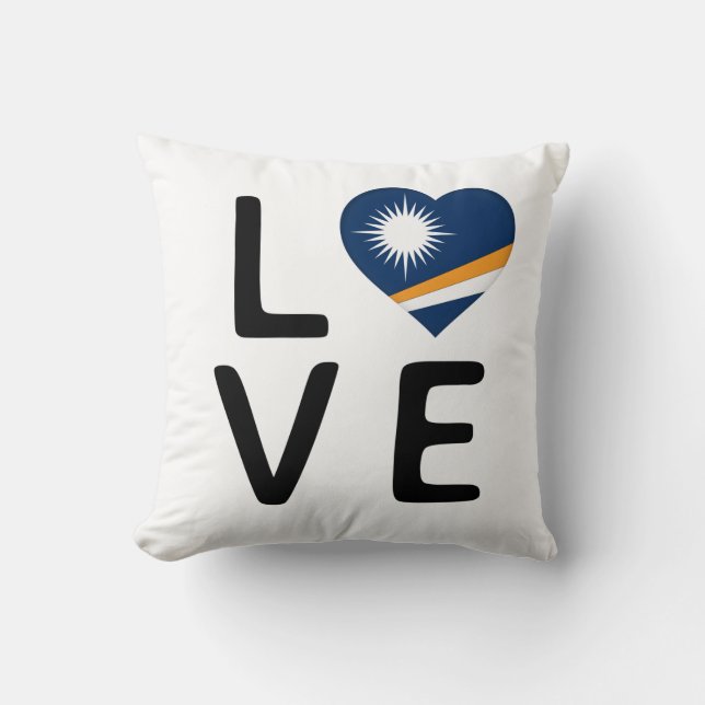 Coussin Amour - Drapeau des Îles Marshall (Recto)