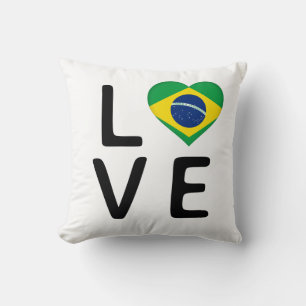 Coussin Amour - Drapeau du Brésil