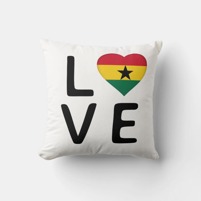 Coussin Amour - Drapeau du Ghana (Recto)