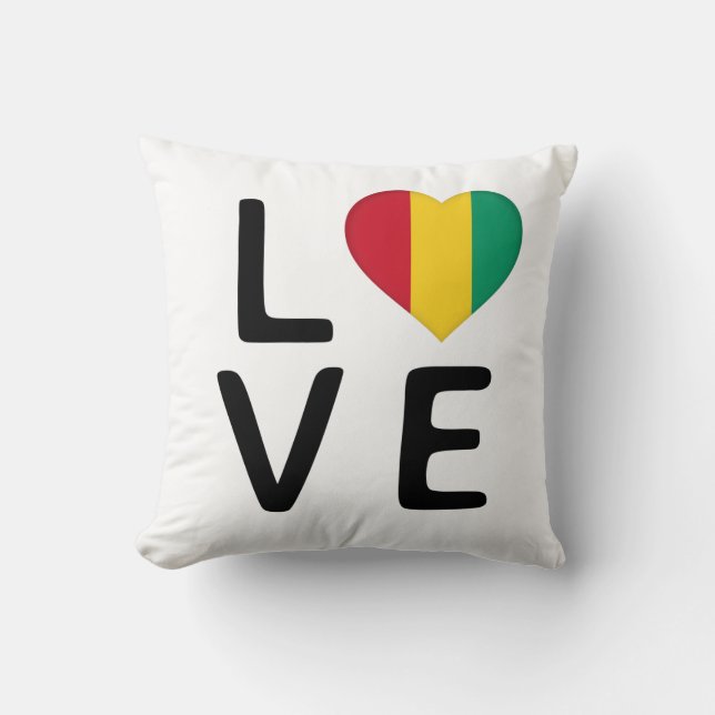 Coussin Amour - Drapeau Guinée (Recto)