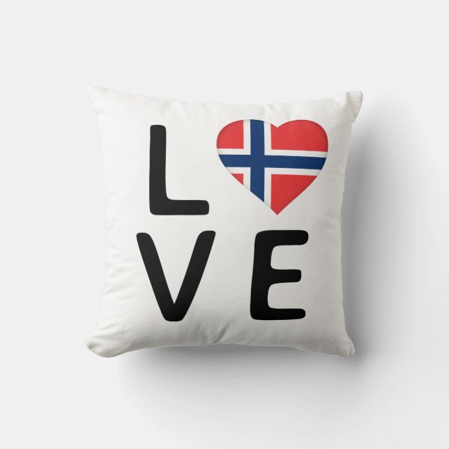 Coussin Amour - Drapeau Norvège (Recto)