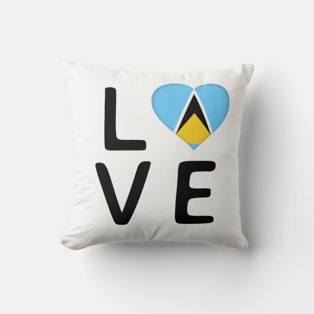 Coussin Amour - Drapeau Sainte-Lucie (Recto)