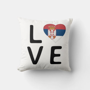 Coussin Amour - Drapeau Serbie