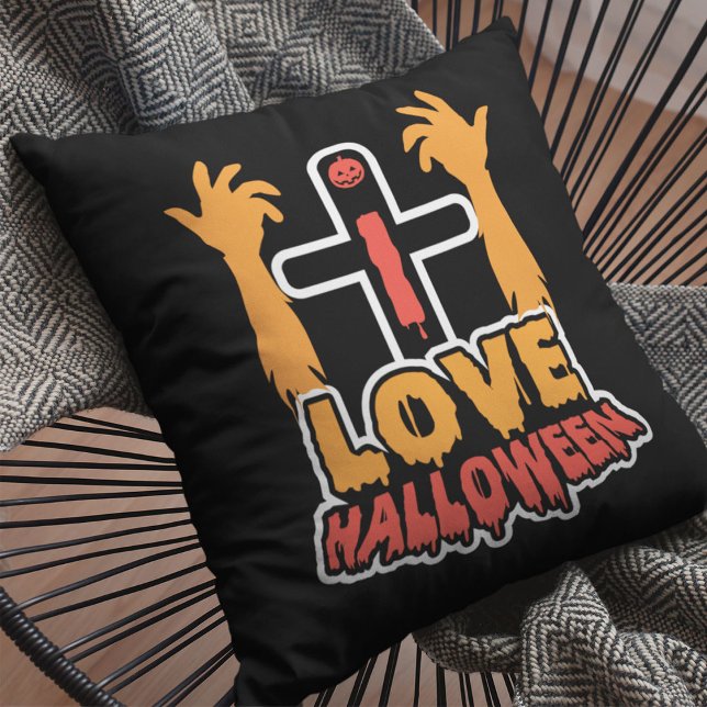 Coussin Amour drôle Halloween Éffrayant mains Zombie (Créateur téléchargé)
