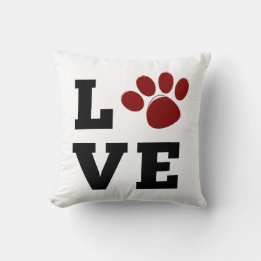 Coussin Amour Empreinte de patte Amoureux des animaux Amou