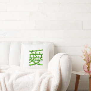 Coussin Amour en bambou design et ours de pandas