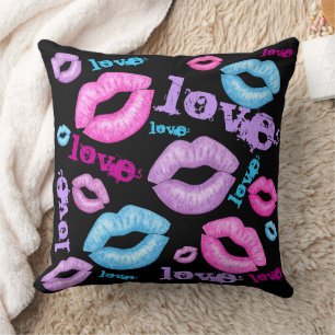 Coussin Amour et baisers Lancer l'oreiller