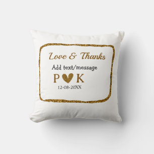 Coussin Amour et remerciements ajoutent le nom du couple e