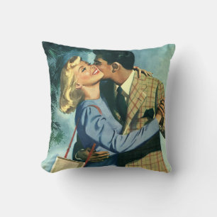 Coussin Amour et romance vintage, danse de Noël