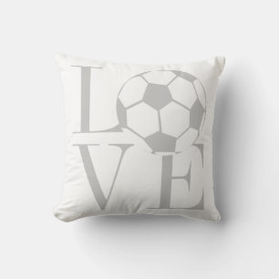 Coussin amour football gris 