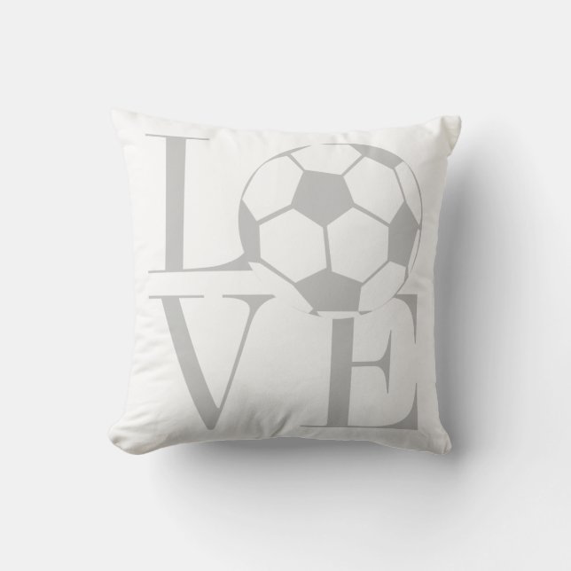 Coussin amour football gris  (Recto)