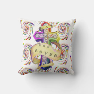 Coussin Amour gay coloré de style rétro 
