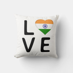 Coussin Amour - Inde Drapeau Jeu d'oreiller