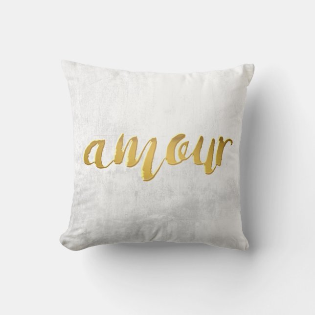 Coussin Amour - Lettre d'impression Pinceau de typographie (Recto)