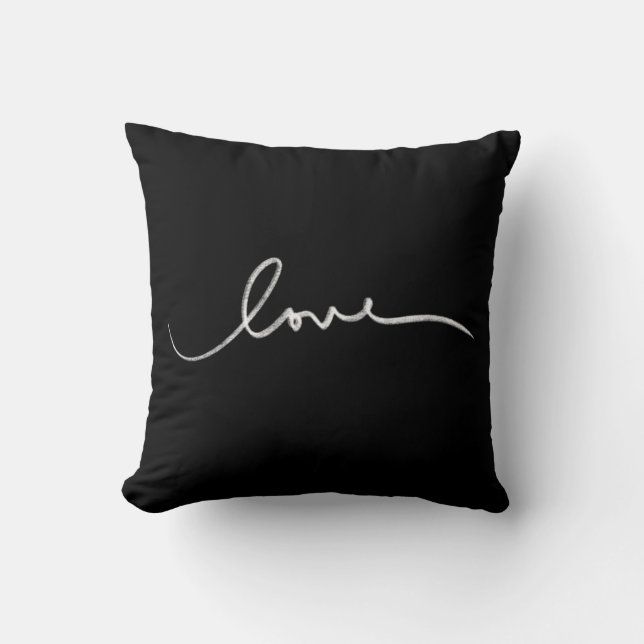 Coussin Amour manuscrit blanc (Recto)