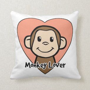 Coussin Amour mignon de singe de sourire de clipart