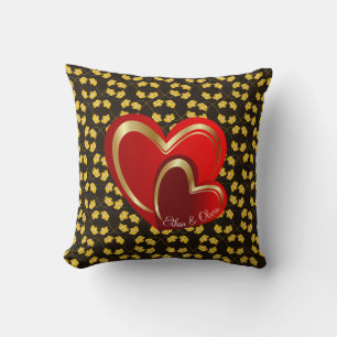 Coussin Amour moderne Coeurs rouges Cadeau Mariage personn