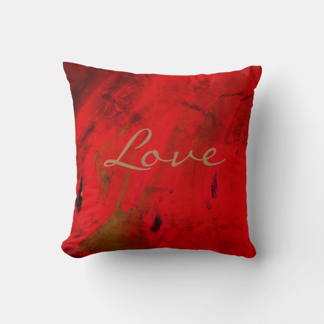 Coussin Amour moderne Rouge violet abstrait Design Jeter l (Recto)