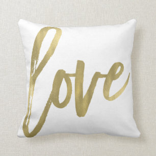 Coussin Amour Moderne Typographie De Script Tendance Or