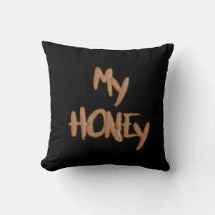 Coussin Amour - Mon miel en lettres de biscuits