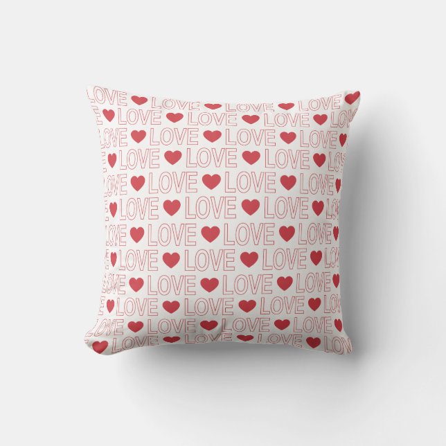 Coussin Amour Motif Jeu d'oreiller - Ligne rouge (Recto)