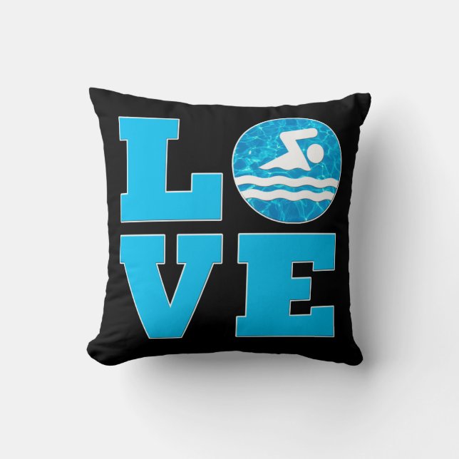 Coussin AMOUR Natation Couleur personnalisée Nager (Recto)